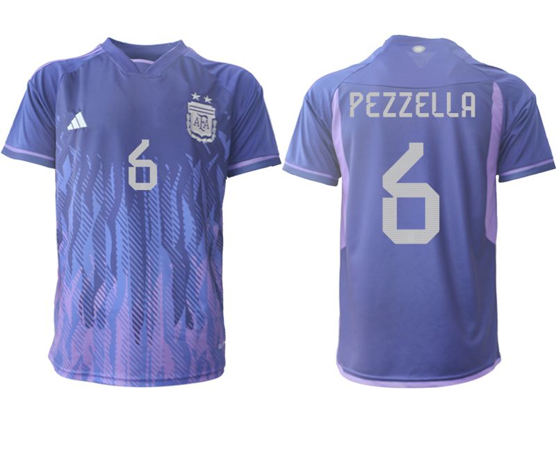 Men 2022 World Cup National Team Argentina away aaa version purple 6 Soccer Jersey